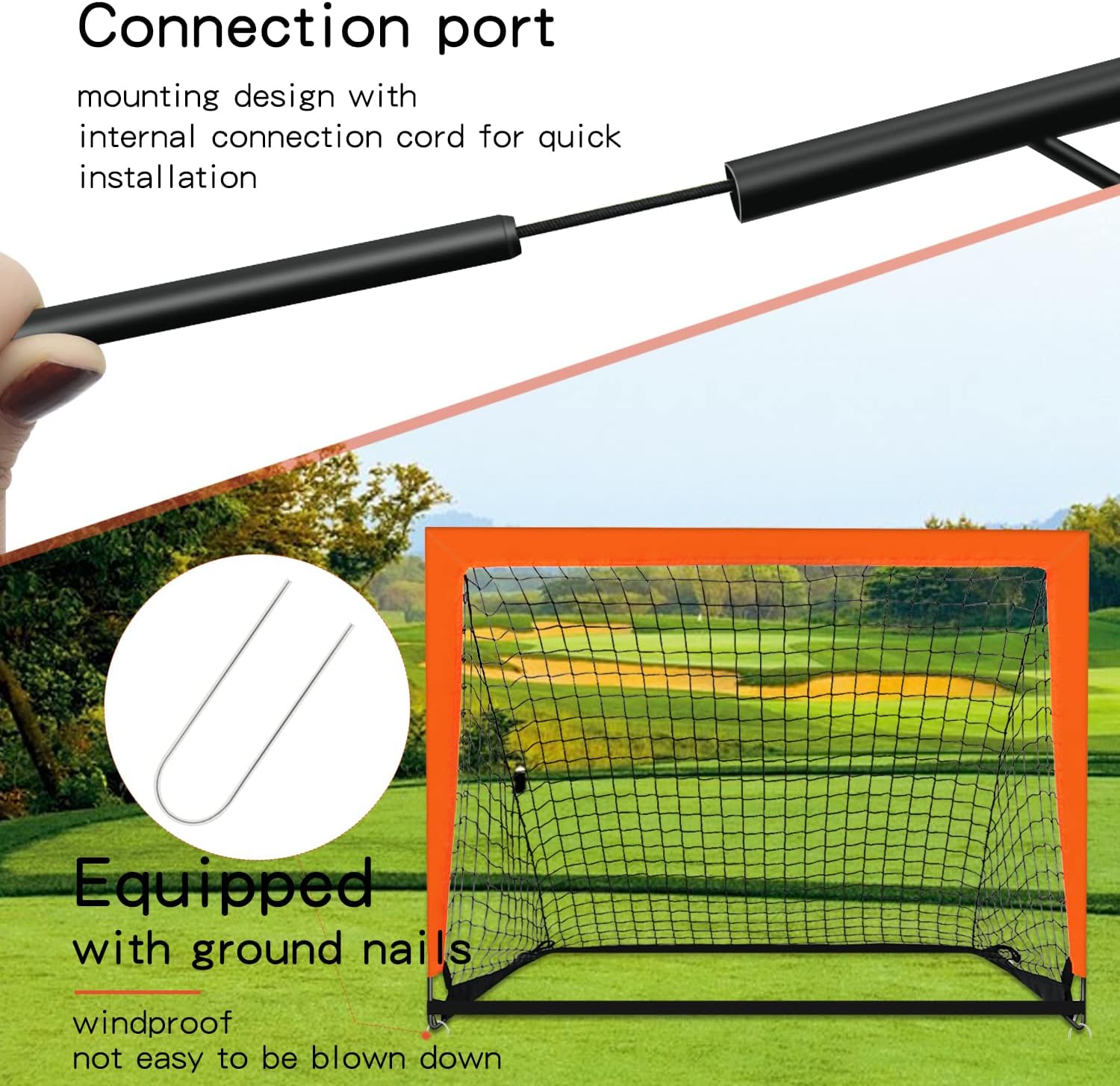 Thumbnail 4 de Theresduet 2-Pack Portable Kid Soccer Goals (4’ x 3’) with Storage Bags and Ground Spikes
