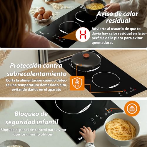 Thumbnail 3 de Topwish placa de inducción de 2 fuegos 30 cm con Booster y cierre de seguridad
