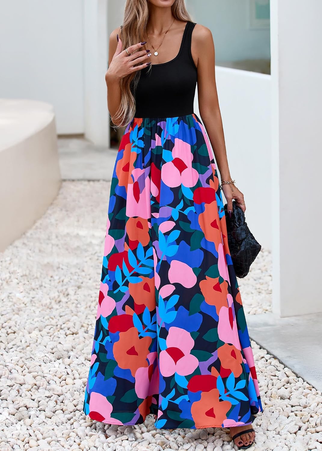 Thumbnail 6 de KIRUNDO Women Summer Sleeveless Boho Floral Maxi Dress 2026
