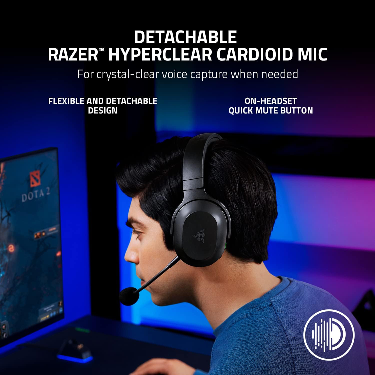 Thumbnail 4 de Razer Barracuda X Wireless Gaming & Mobile Headset (2.4GHz + Bluetooth, Detachable Mic) — Black