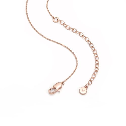Detalle de Emporio Armani Collier pour femmes en laiton avec fermoir mousqueton en ton or rose – Or rose foncé