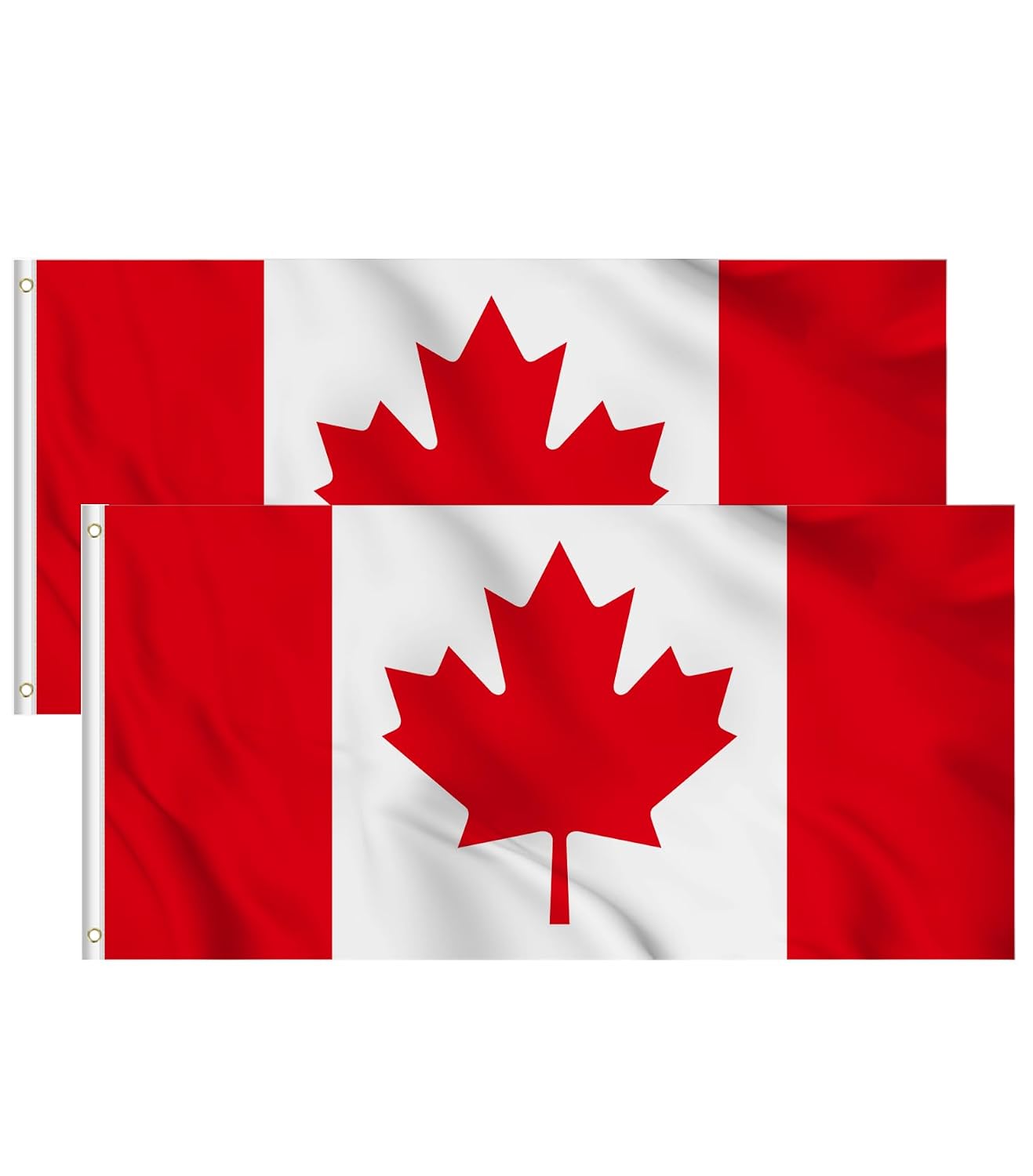 Detalle de KENPMA 3x6 ft Canadian Flags, 100D Polyester, Double-Stitched with Brass Grommets