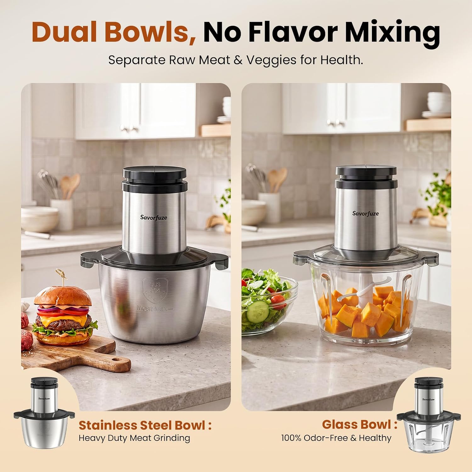 Detalle 2 de Savorfuze Food Processor with 8-Cup Bowls