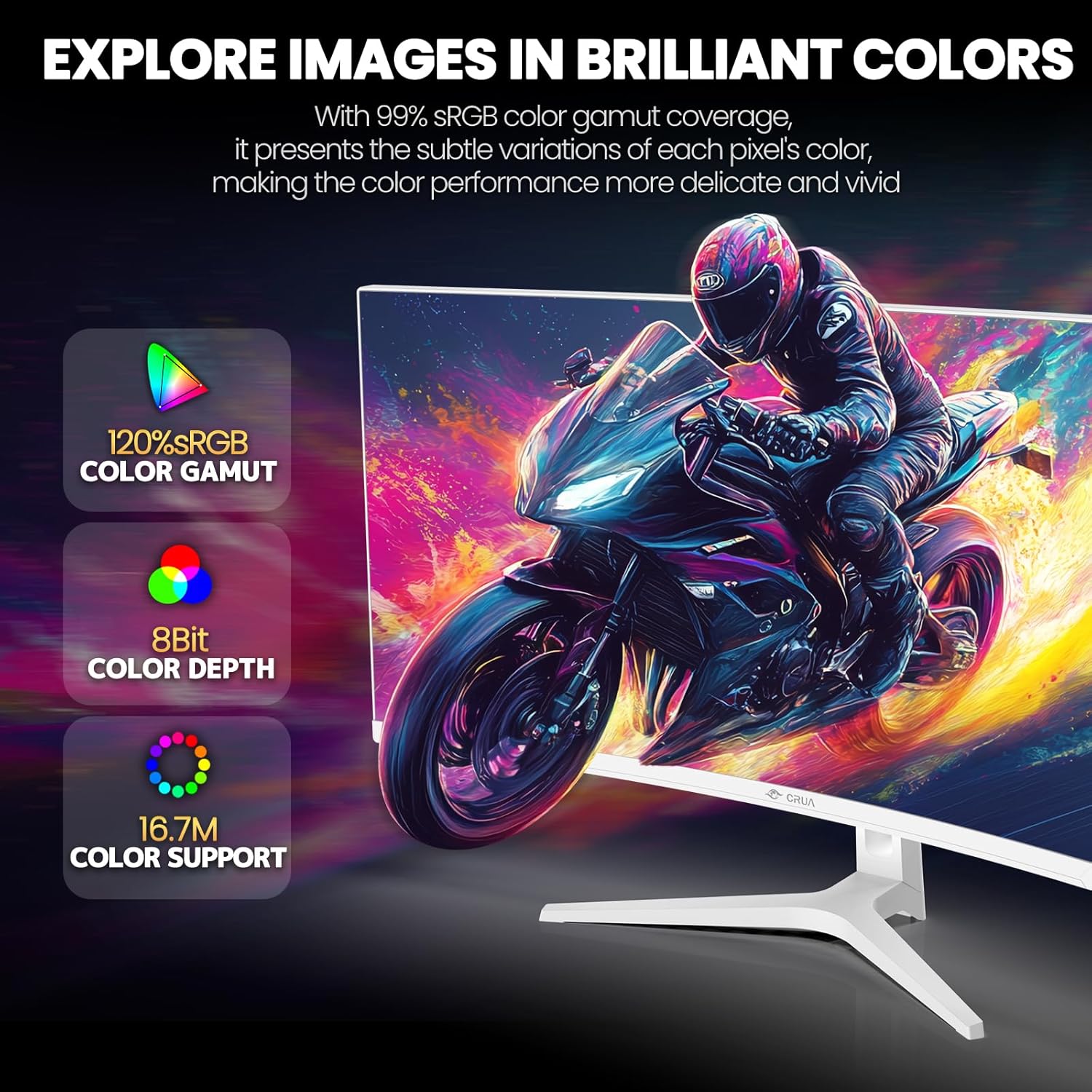 Detalle de CRUA 34-inch ultrawide gaming monitor 165Hz