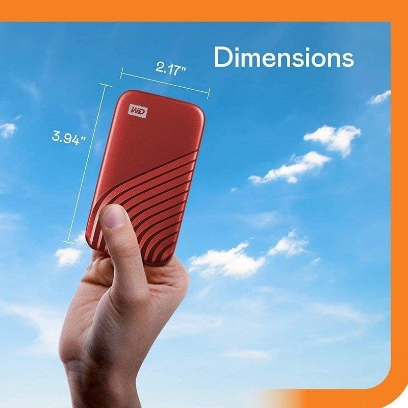 Detalle 2 de WD My Passport SSD 1TB USB-C Rojo: rendimiento portátil con seguridad integrada