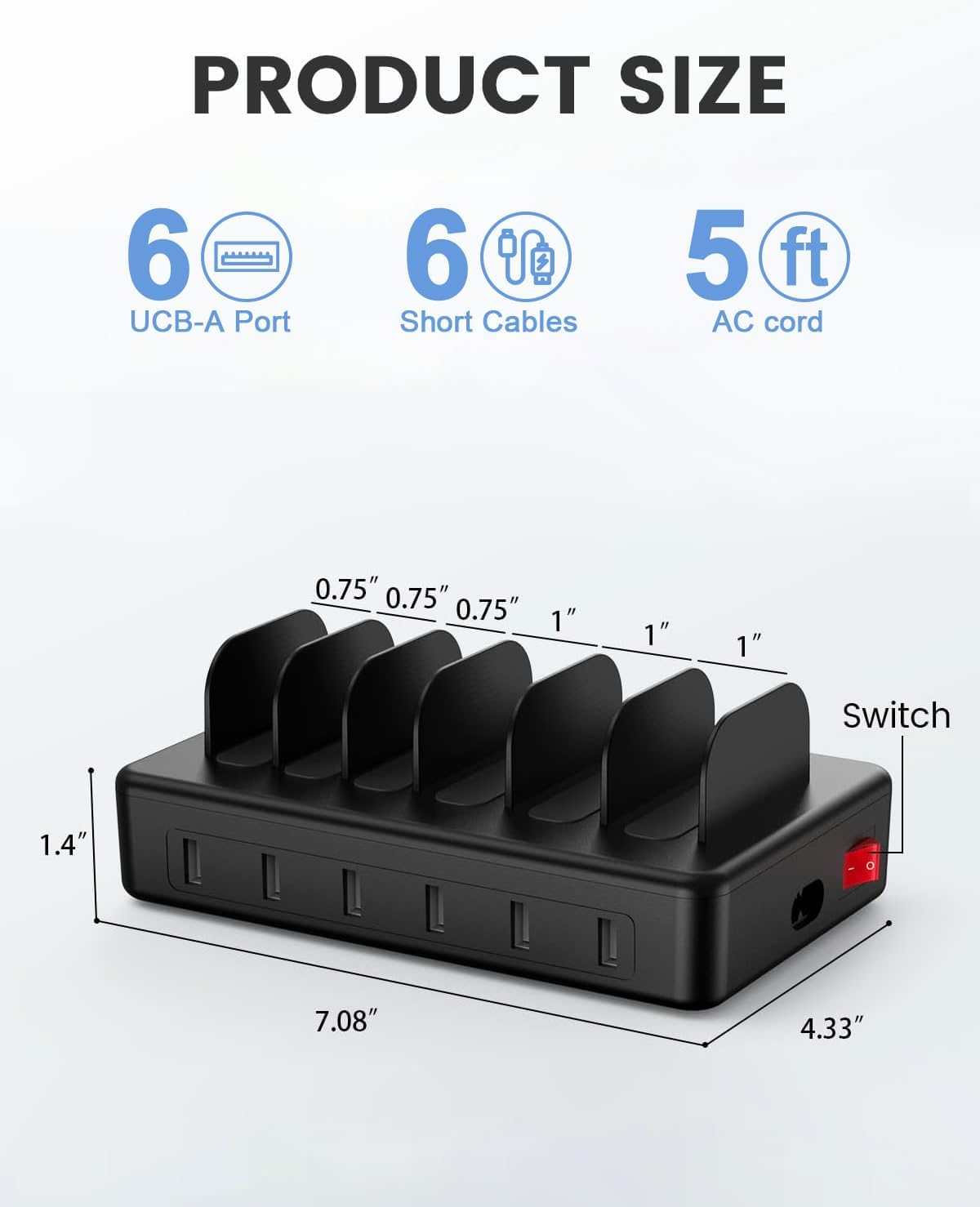 Thumbnail 6 de Creative Design 50W 6-Port Charger Station