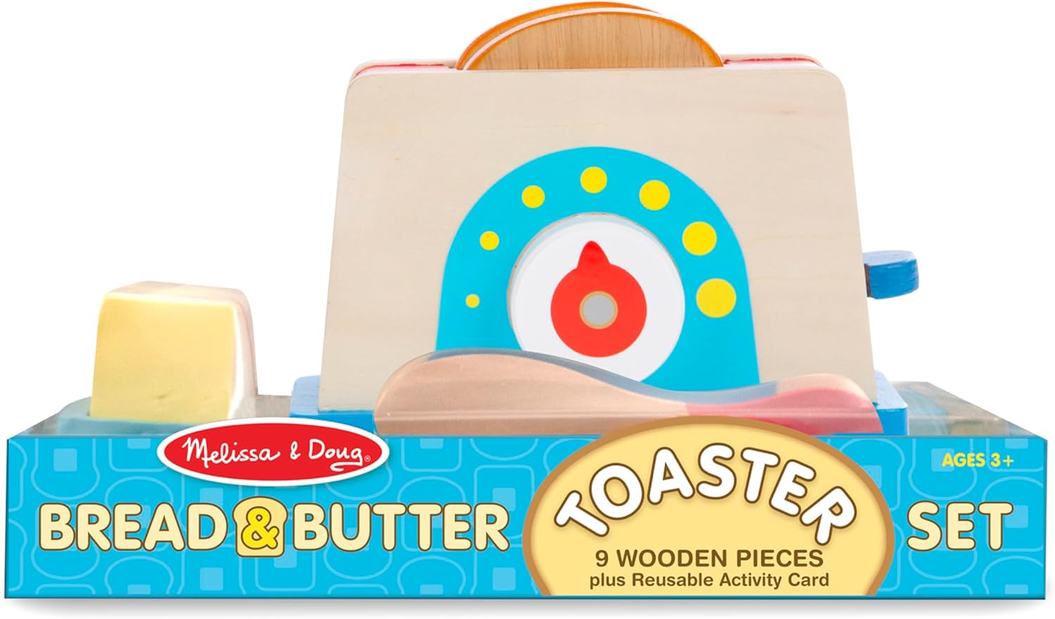 Detalle 2 de Melissa & Doug Ensemble de Grille-Pain avec Pain et Beurre – Jeu éducatif en bois