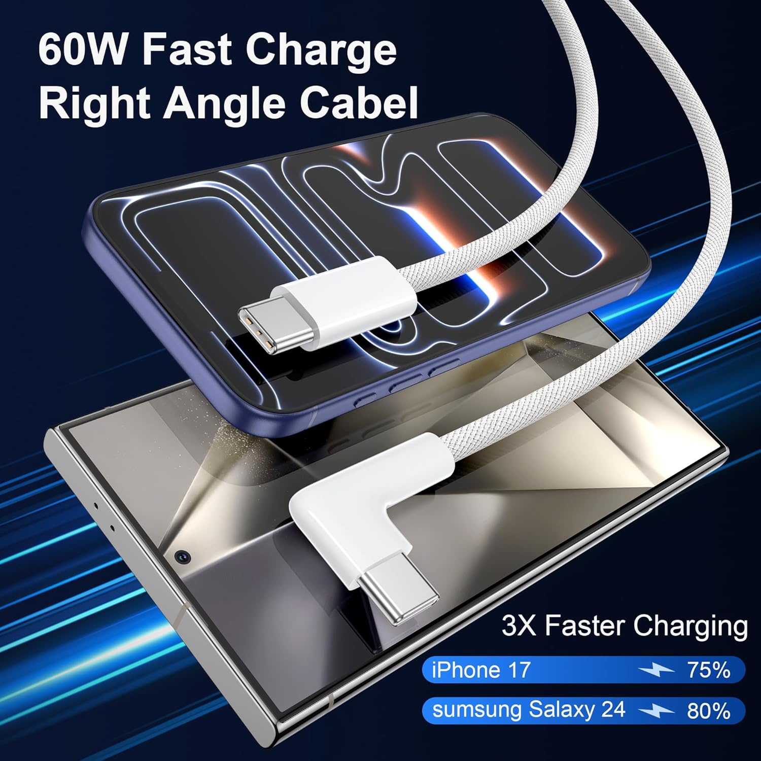 Thumbnail 1 de GIANAC USB C Kabel 60W 1M 2er Pack