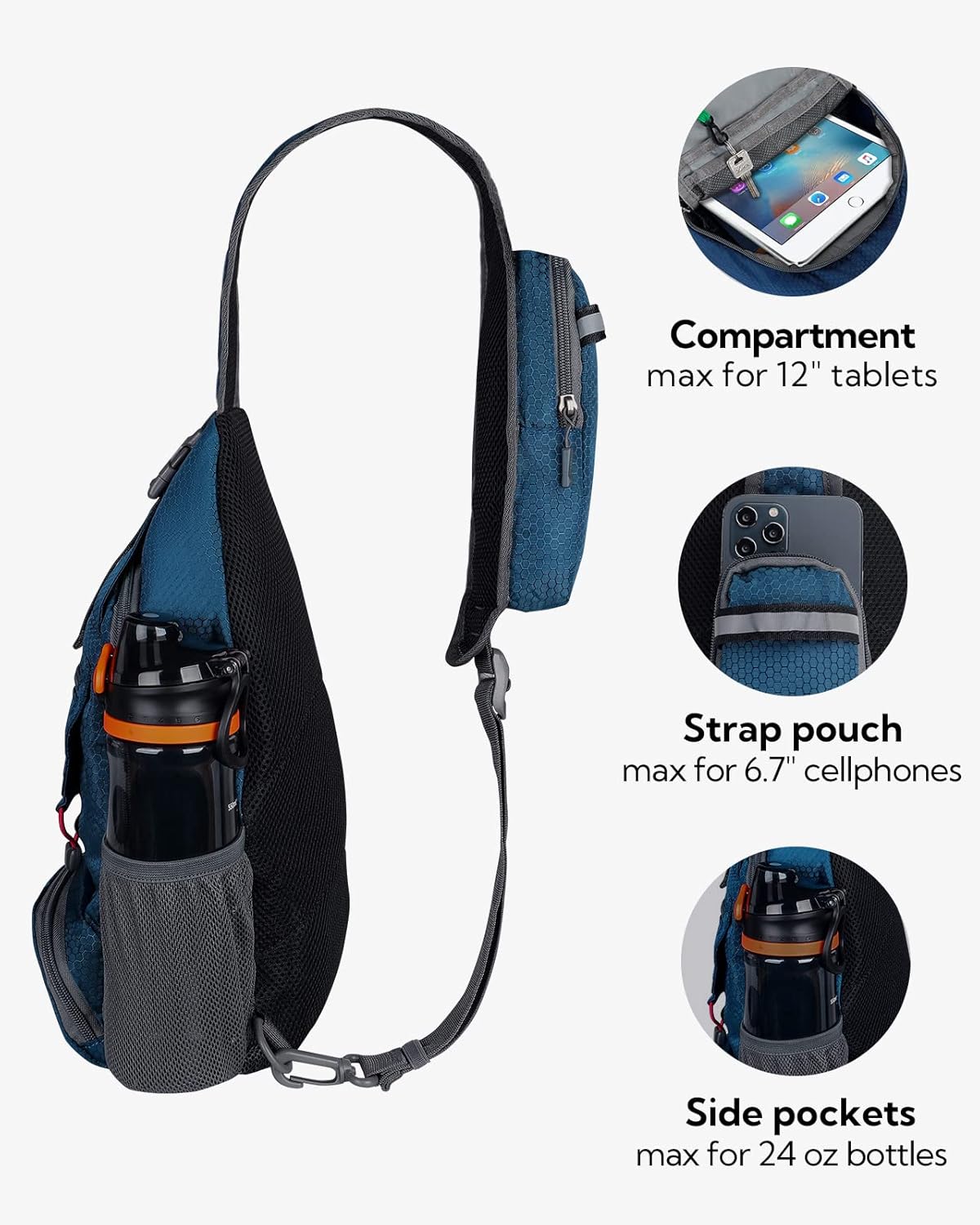 Thumbnail 3 de WATERFLY Brusttasche Sling Bag Klein – faltbare Crossbody für Reisen, Wandern und Alltag