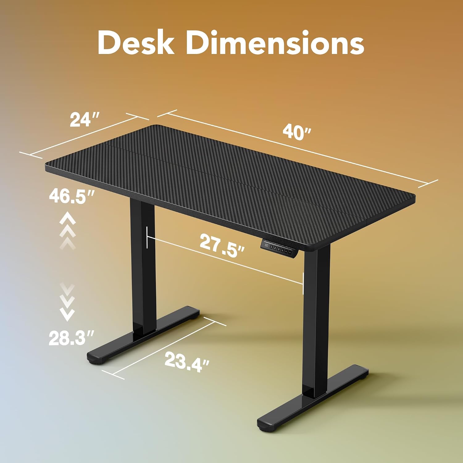 Detalle de HUANUO Electric Standing Desk, 40 x 24 Inches