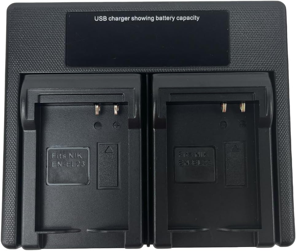 Detalle de USB Dual Camera Charger for EN-EL23 (Nikon Coolpix B700, P900, P600, P610, S810c)