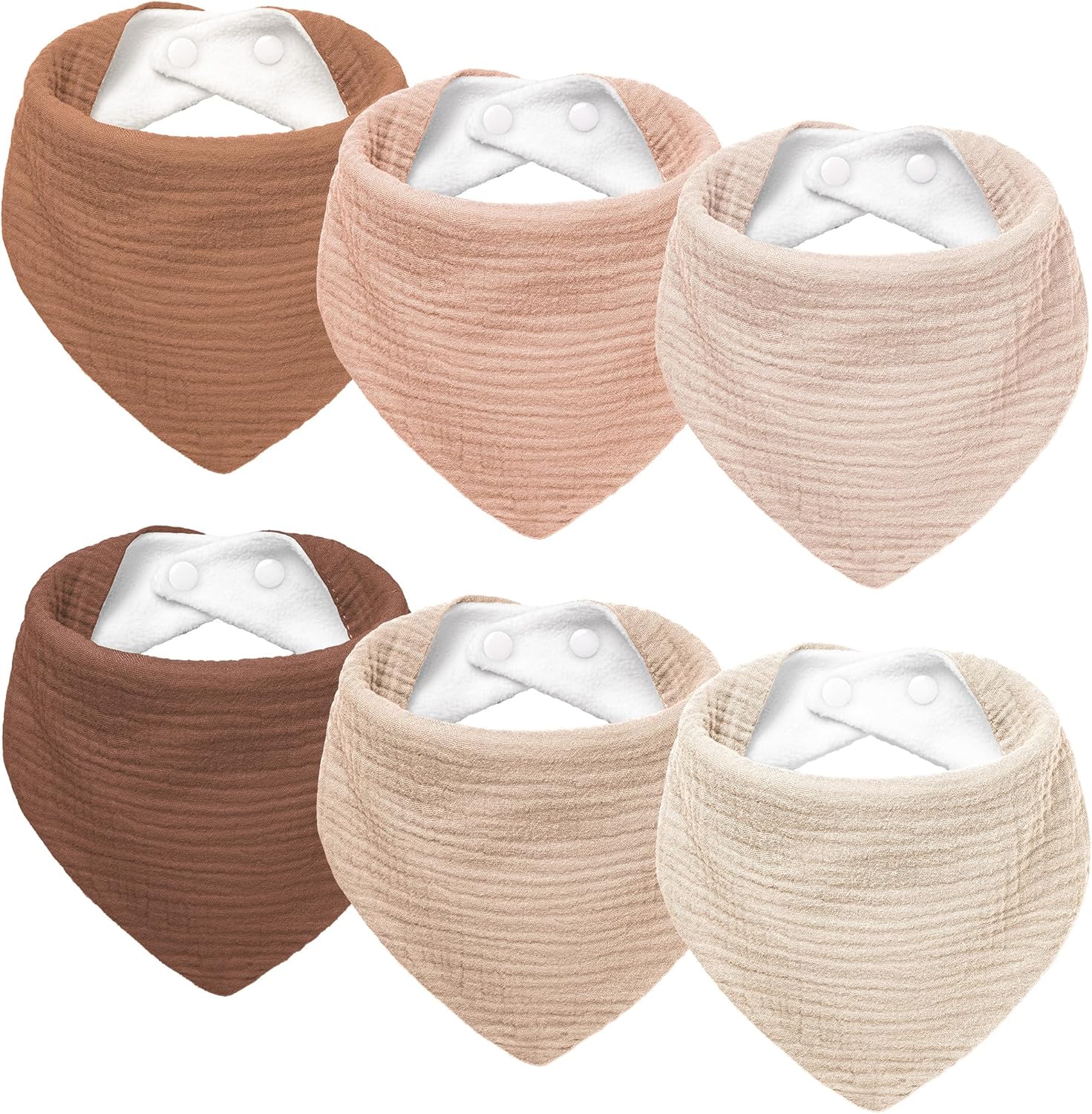 Thumbnail 6 de Susurration Bébé Bavoirs en Mousseline Bandana – Lot de 6, absorbants et réglables (unisexe)