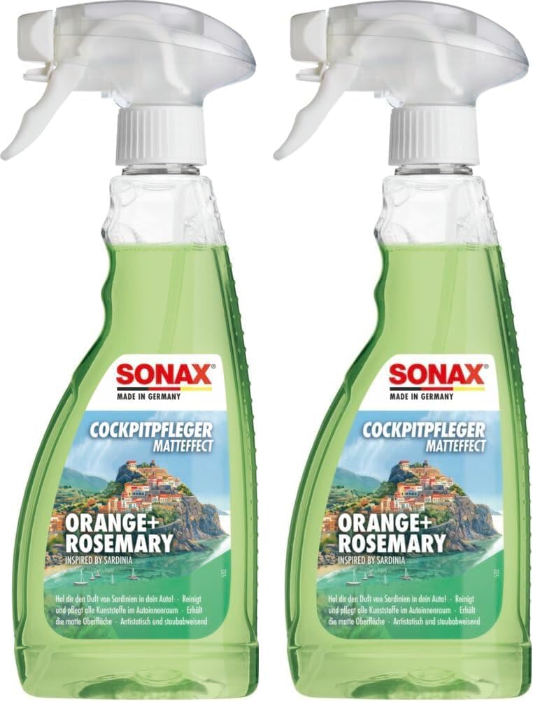 Detalle 2 de SONAX CockpitPfleger Matteffect Orange+Rosemary (500 ml) – Kunststoffreiniger für matte Oberflächen