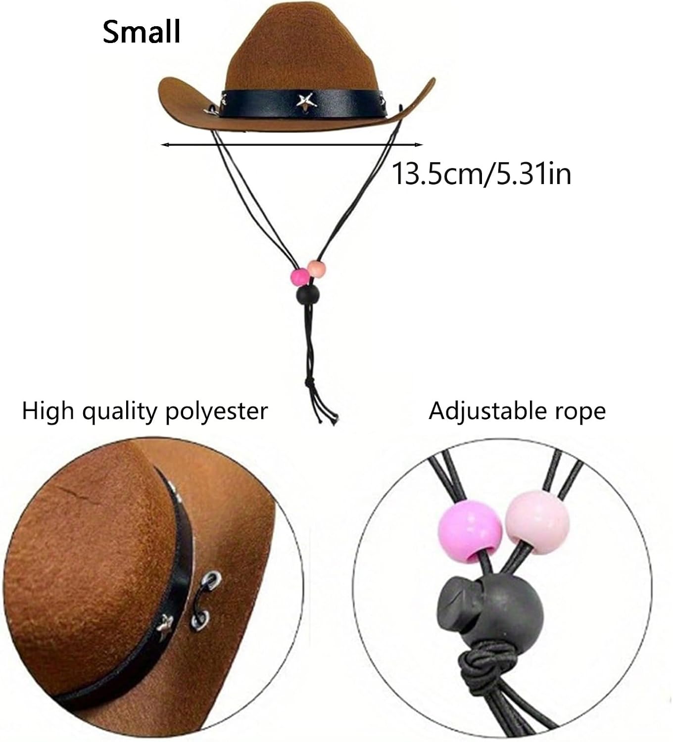 Detalle de Ling & Bai 2Pcs Dog Cowboy Hat Costume Set: Hat and Red Bandana for Pets (Black)