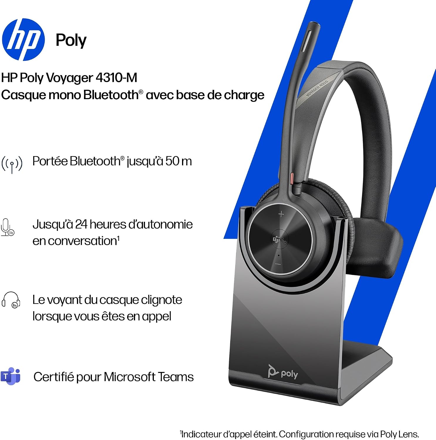 Detalle 2 de Poly Voyager 4310 UC micro-casque 24 h