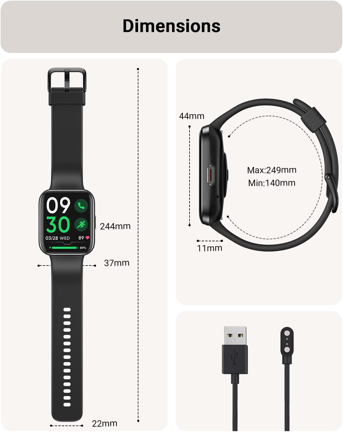 Thumbnail 6 de Tensky Smart Watch 1.8" Fitness Tracker