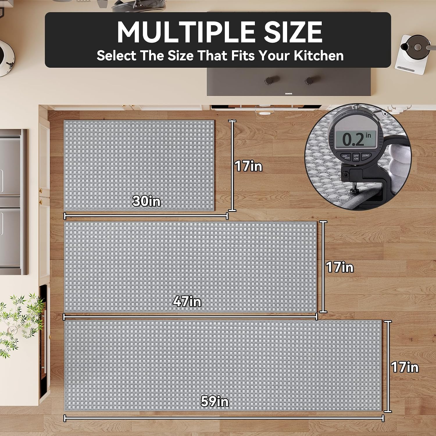 Thumbnail 1 de YDKGL 17"x47" Chenille Kitchen Runner Rug