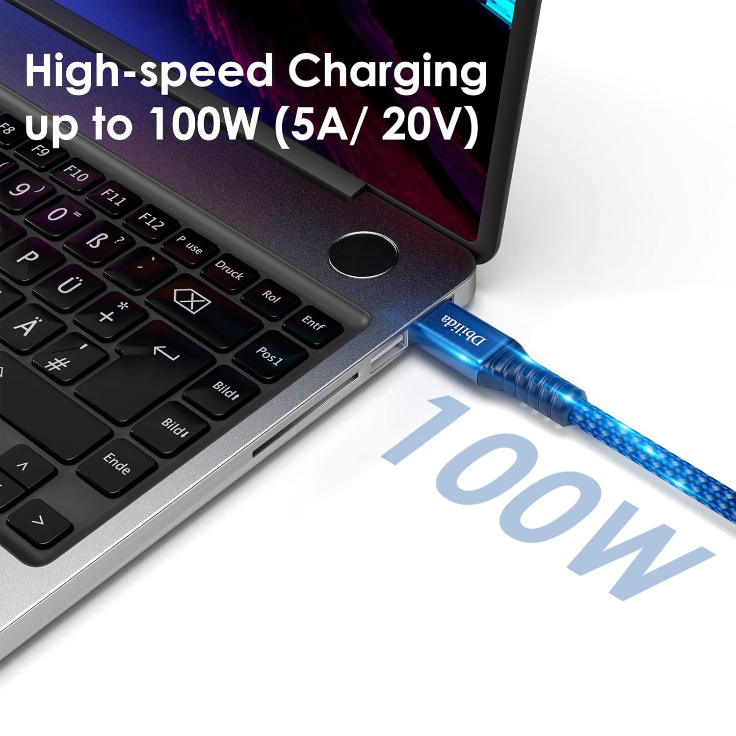 Thumbnail 4 de Dbilida 100W Thunderbolt 4 Kabel 5 m – USB4/Thunderbolt 4/3, 20 Gbps, 100 W, 4K@60 Hz
