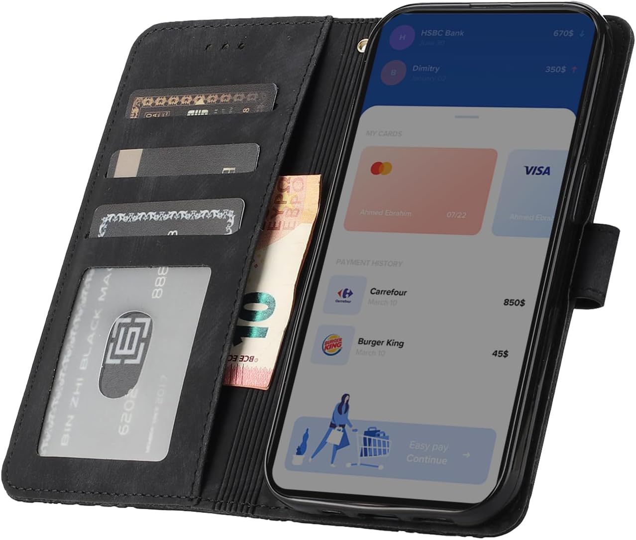 Detalle 2 de CXTcase Handyhülle für Xiaomi Redmi Note 14 4G – Flip Case aus PU-Leder mit Magnetverschluss & Kartenfächern