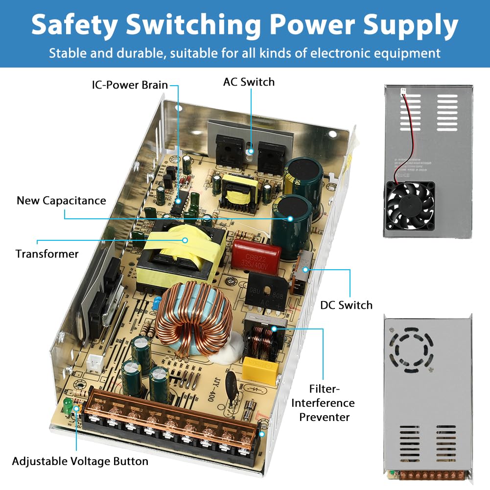 Thumbnail 3 de OFFCUP DC 12V 30A 360W regulated power supply 🔌