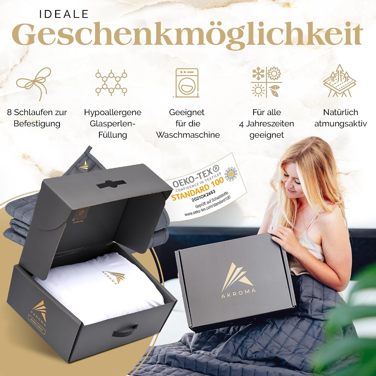 Thumbnail 3 de Akroma Premium Gewichtsdecke 135x200 6kg