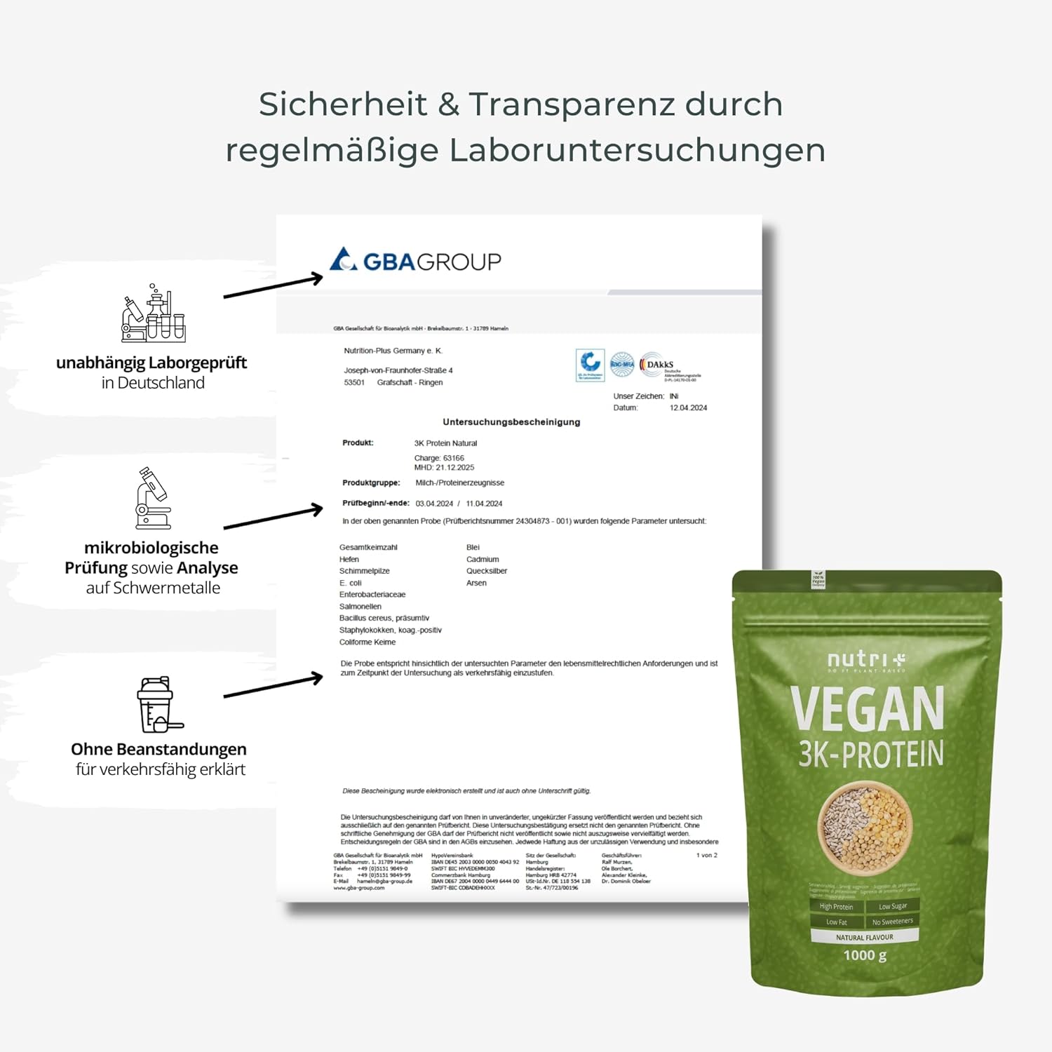 Detalle 2 de Nutri + Protein Pulver Vegan Erdbeer Sahne 1 kg