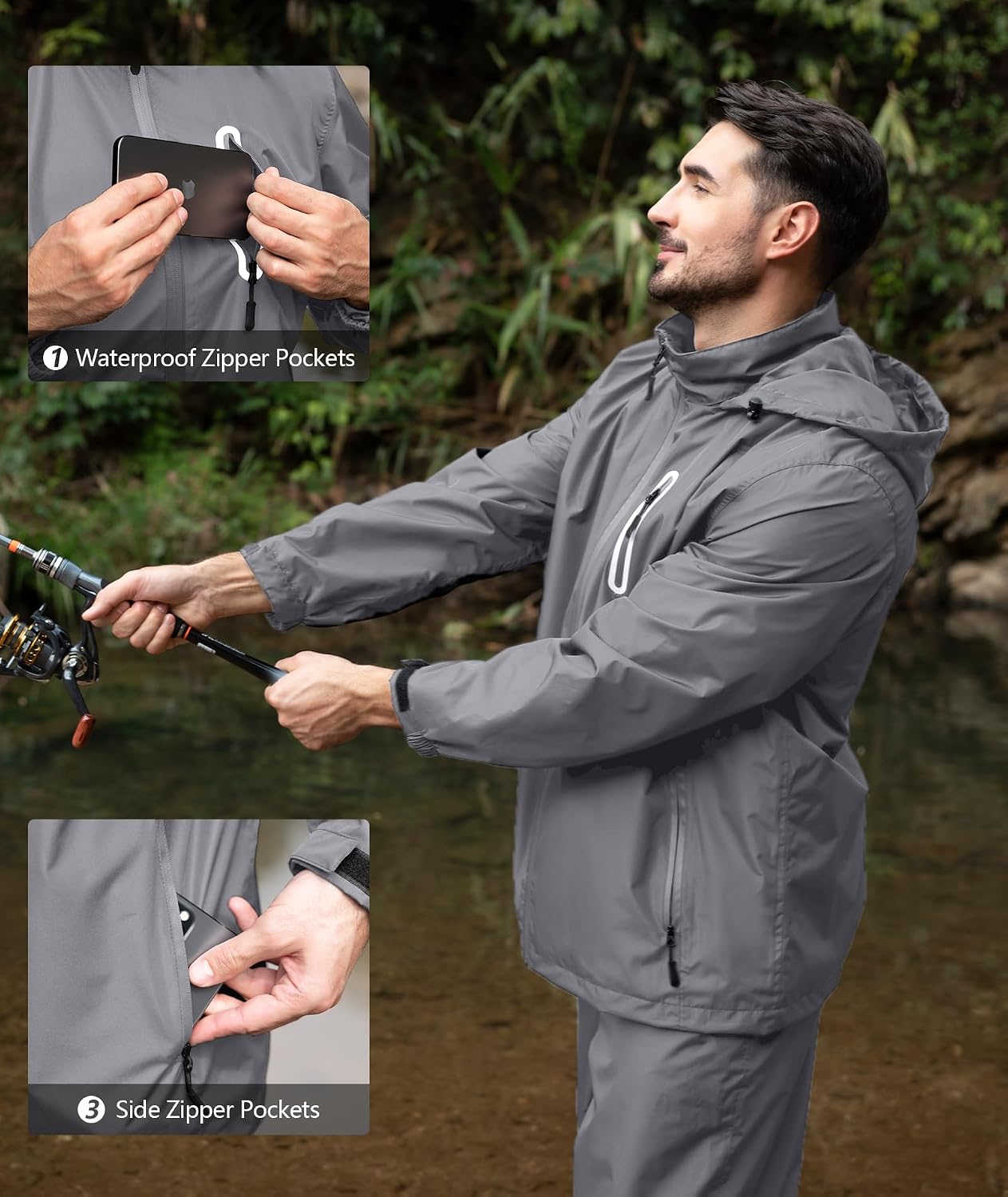 Detalle de SWISSWELL Men's Golf Rain Suit, S-5XL