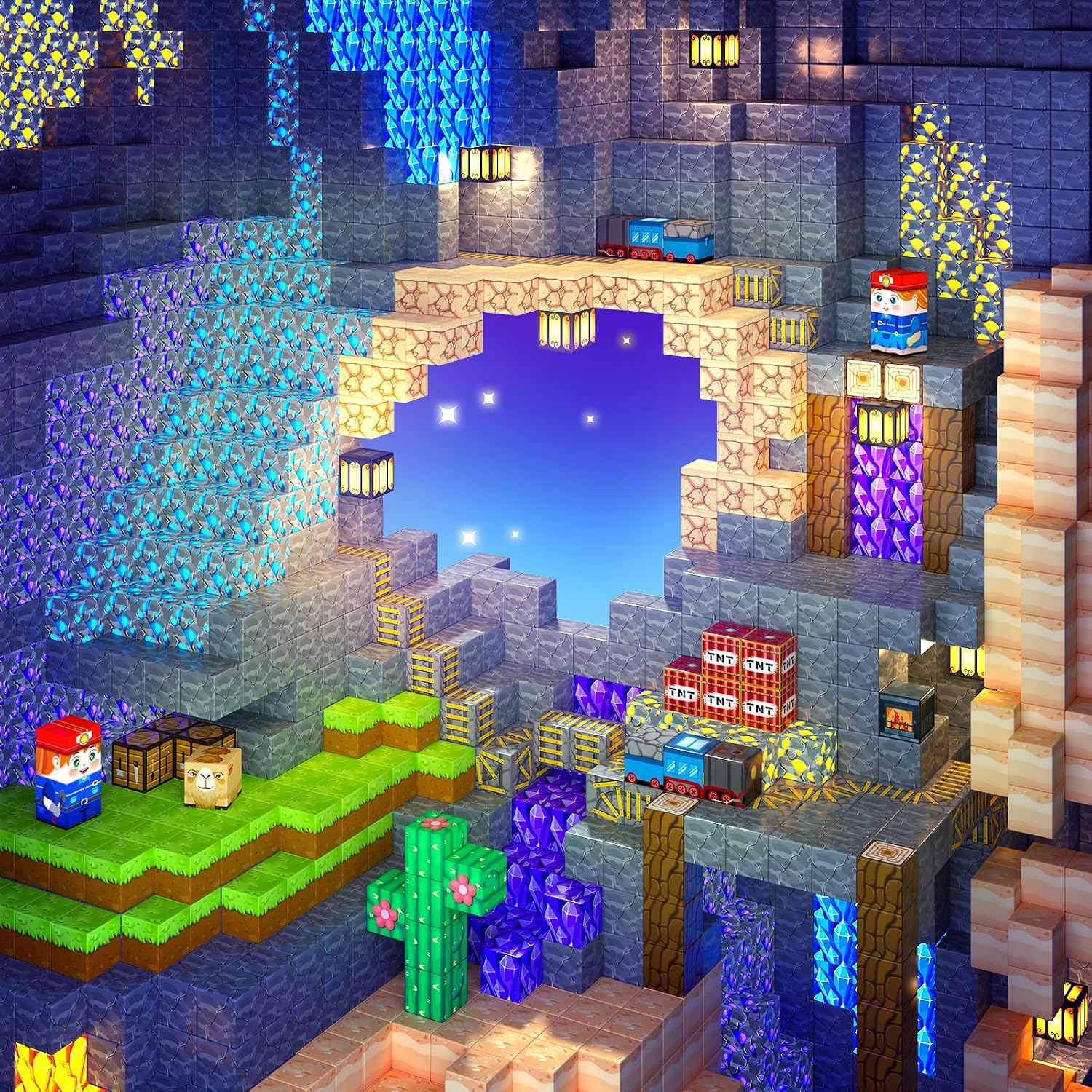 Thumbnail 4 de Build Mine Magnet World 100PCS magnetic tiles 🧩