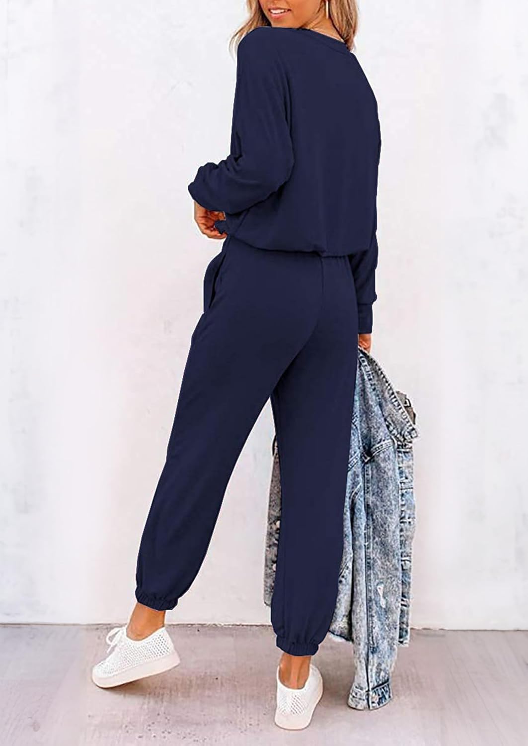 Thumbnail 2 de PRETTYGARDEN Women’s Fall 2-Piece Lounge Outfit Set (Crewneck Long Sleeve Top + Drawstring High-Waist Joggers)