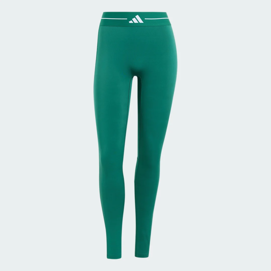 Detalle 2 de Mallas largas Hyperglam Colour Block de Adidas – Verdes, para entrenar con estilo