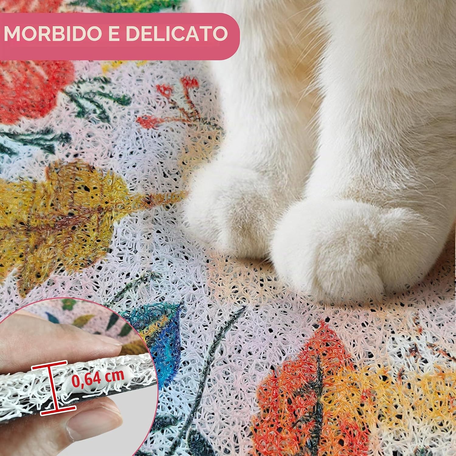 Detalle 2 de YOSEPATI Tappetino Lettiera Gatti 60x40 cm – protezione impermeabile e antiscivolo per pavimenti impeccabili
