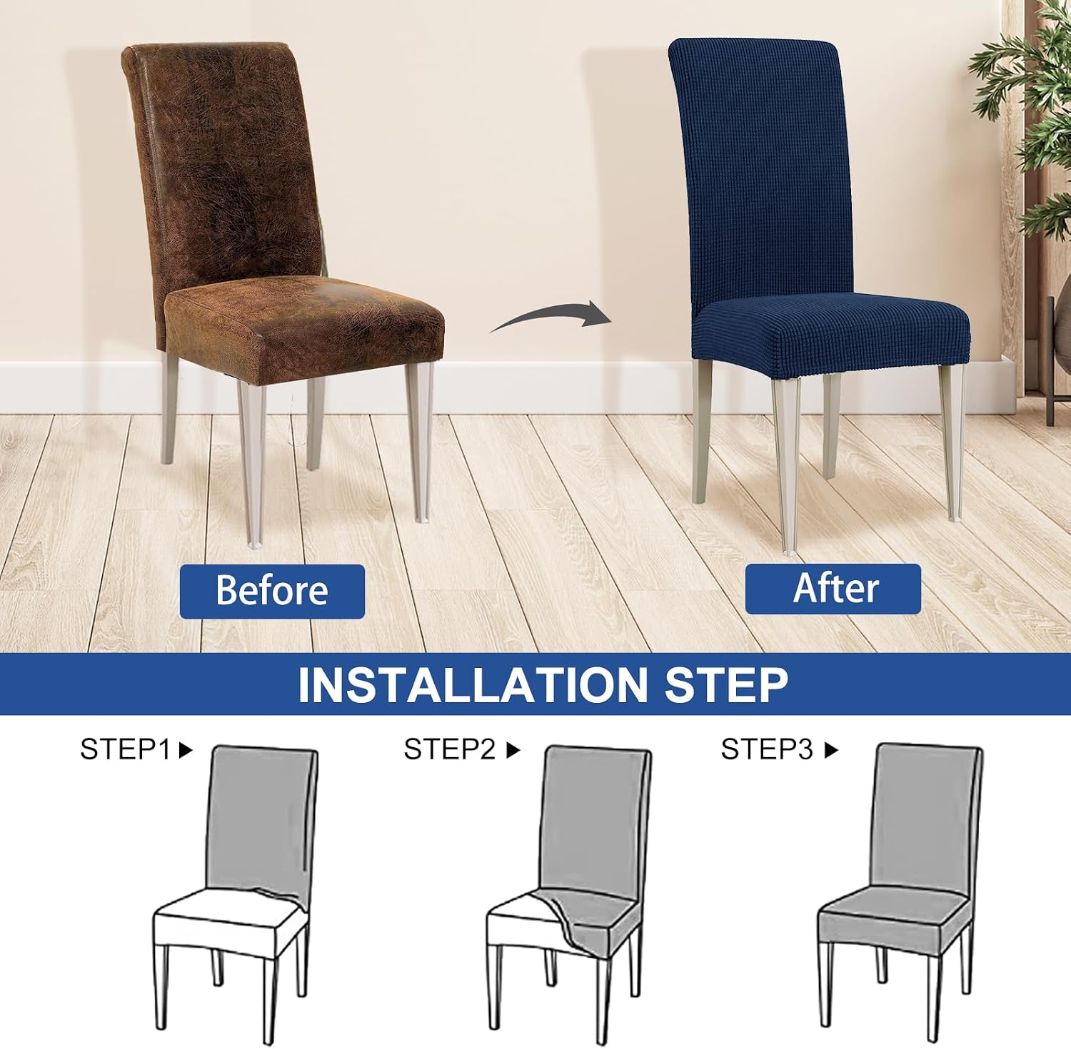 Thumbnail 4 de Ystyle housse de chaise extensible 4 pièces