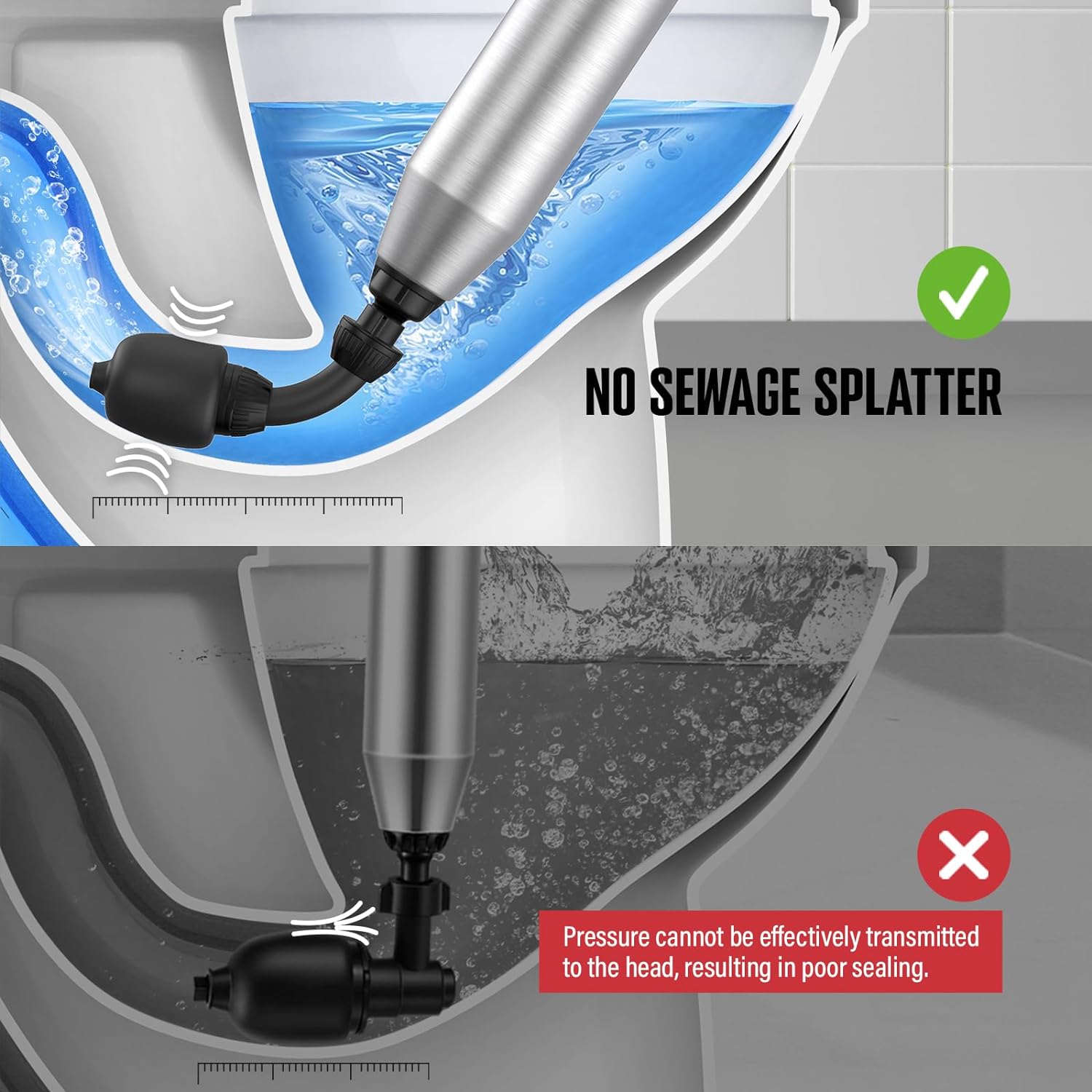 Detalle de POPULO Electric Toilet Plunger Swift High Pressure Drain Unclogger