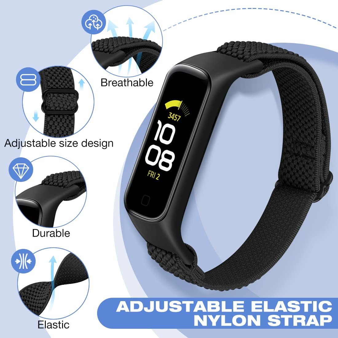 Thumbnail 4 de TumpCez elastic nylon replacement strap for Samsung Galaxy Fit 2