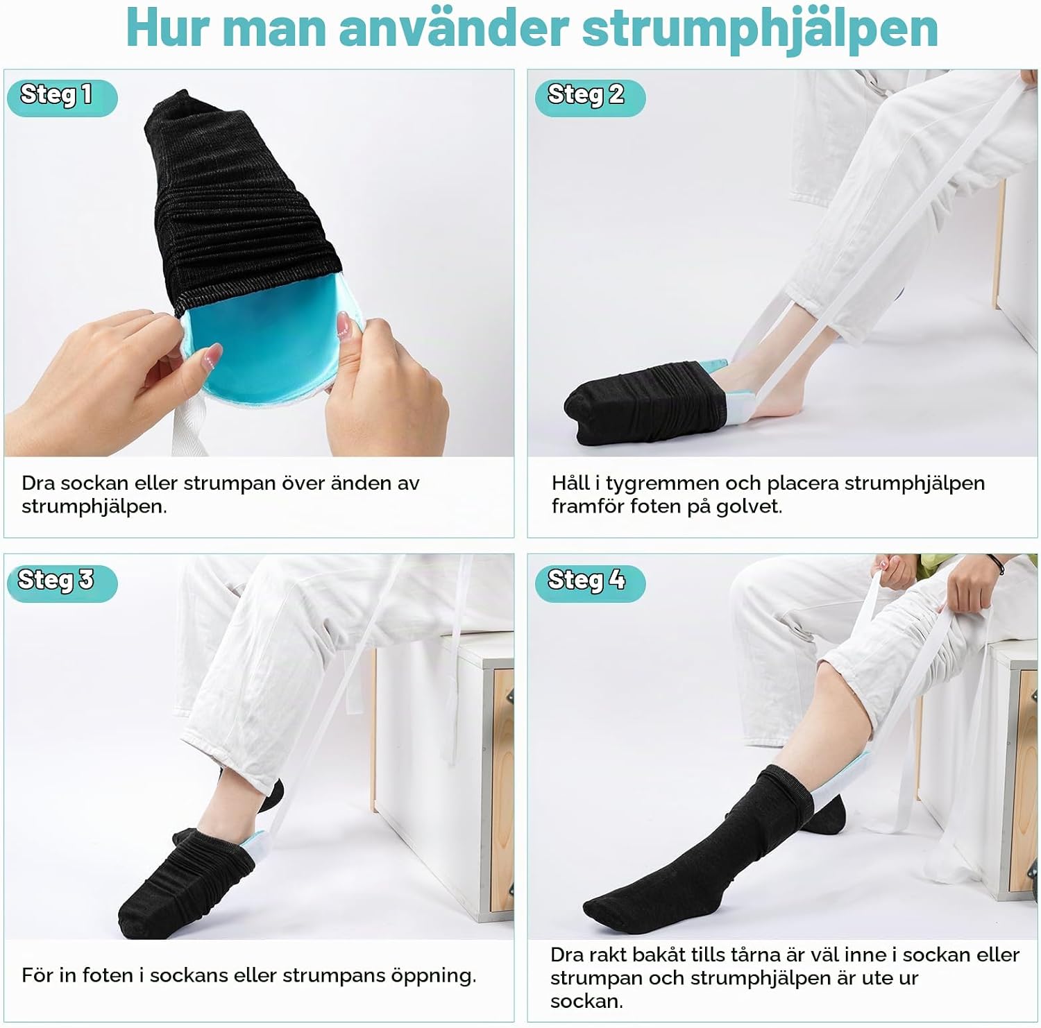 Thumbnail 4 de ACWOO strumppådragare, 2-pack med frotté och greppvänligt öglehandtag