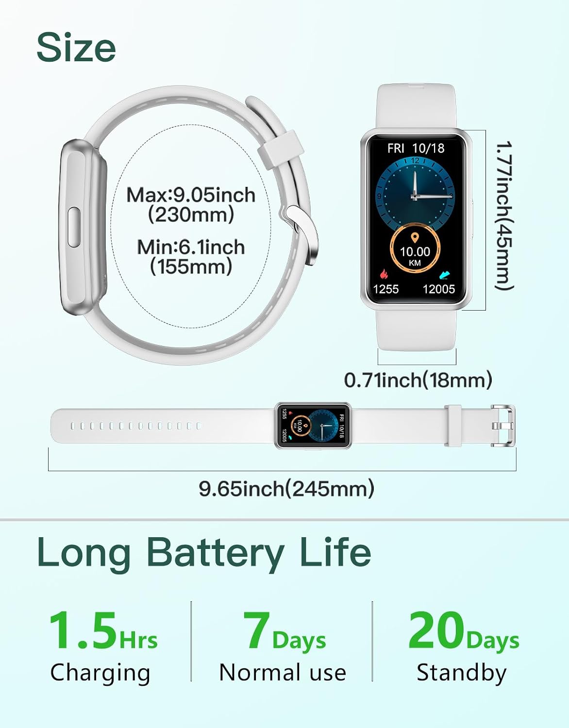 Thumbnail 6 de HUAKUA Fitness Tracker 1,47 pollici IP68