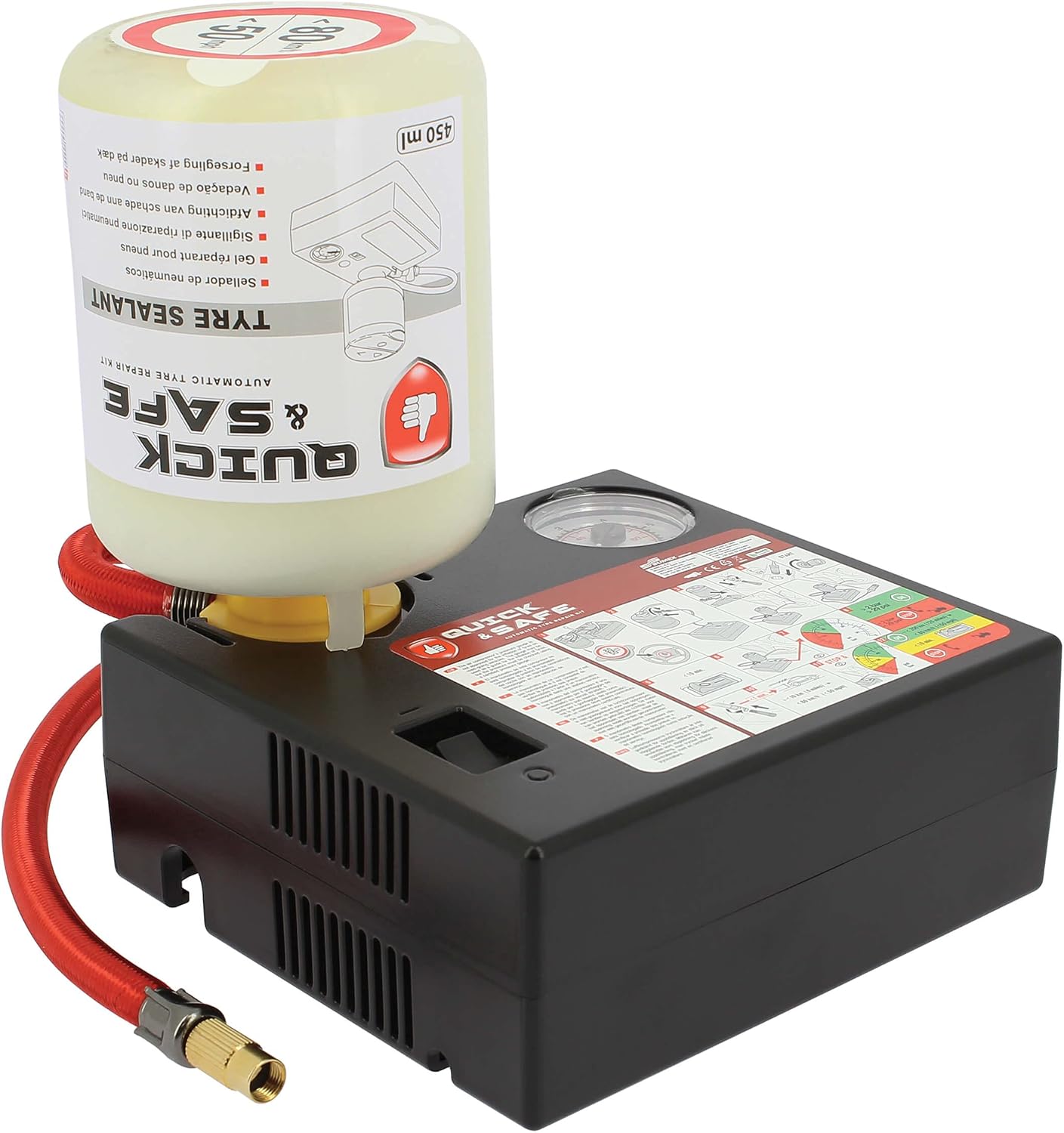 Quick&Safe Kit Anti crevaison Automatique 450 ml — Réparation et gonflage intégrés