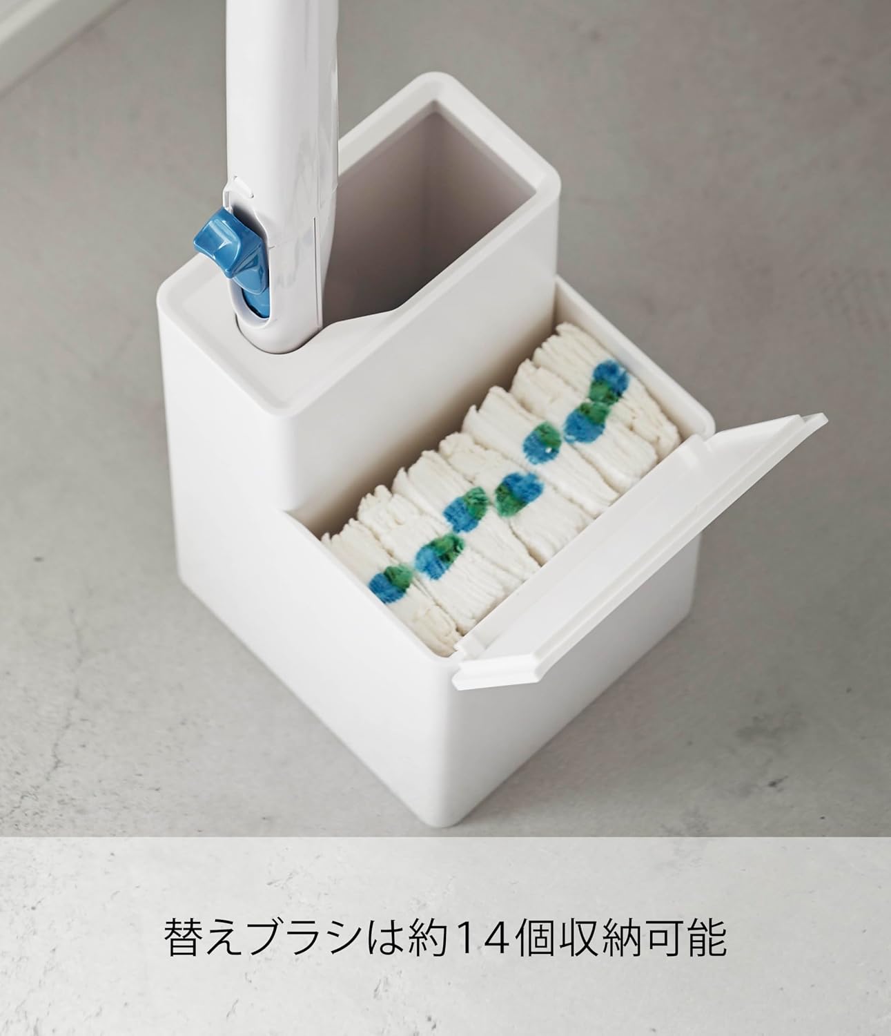 Thumbnail 3 de 山崎実業 tower 5722 替えブラシ収納付き流せるトイレブラシスタンド ホワイト・約W11×D12×H17cm