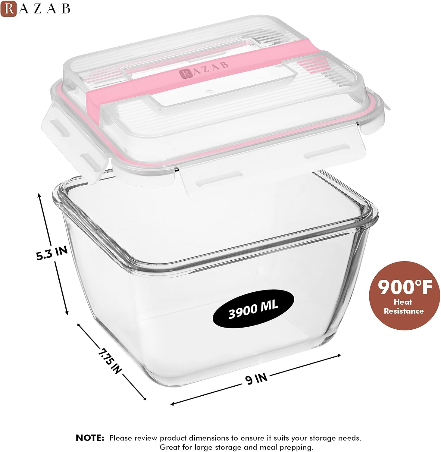 Detalle de Razab Glass Food Storage Container, 17-Cup