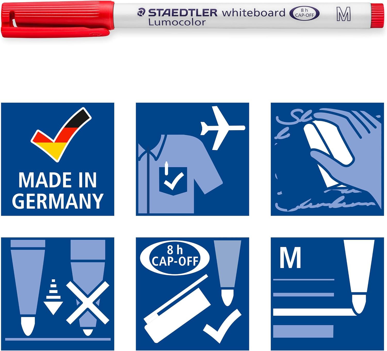 Thumbnail 5 de Staedtler 301 WP6 Whiteboard Pens (Pack of 6) – xylene & toluene free ink