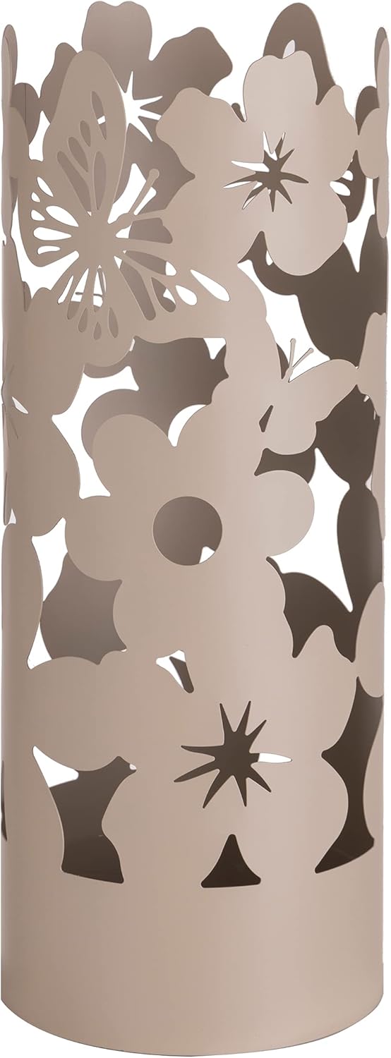 Thumbnail 6 de Baroni Home Portaombrelli Design Moderno in Metallo Flowers con 2 Gancini e Vaschetta Scolapioggia (Nero) 19x19x49 cm