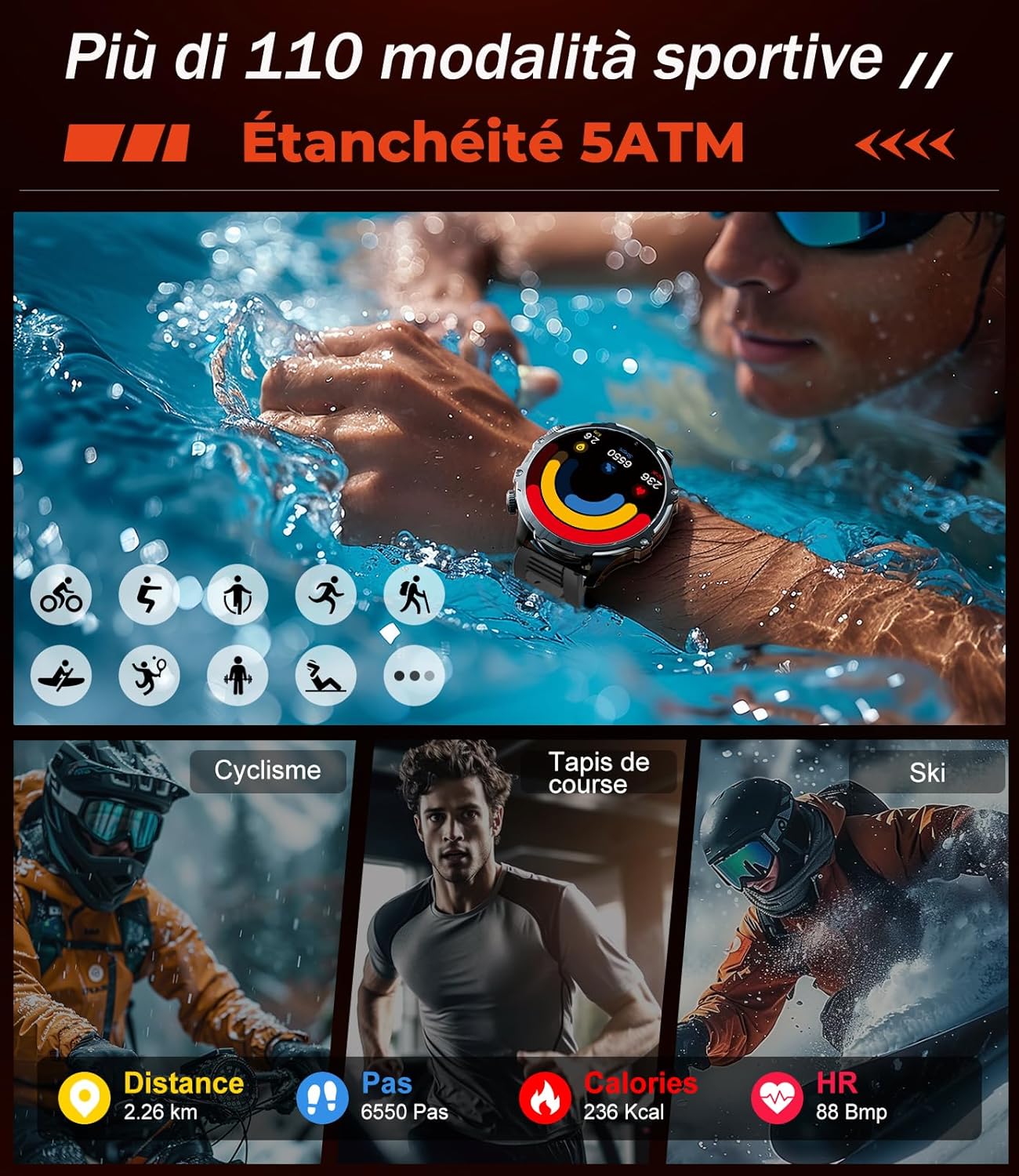 Thumbnail 3 de LIGE FV15 Montre connectée 1,85'' ⌚