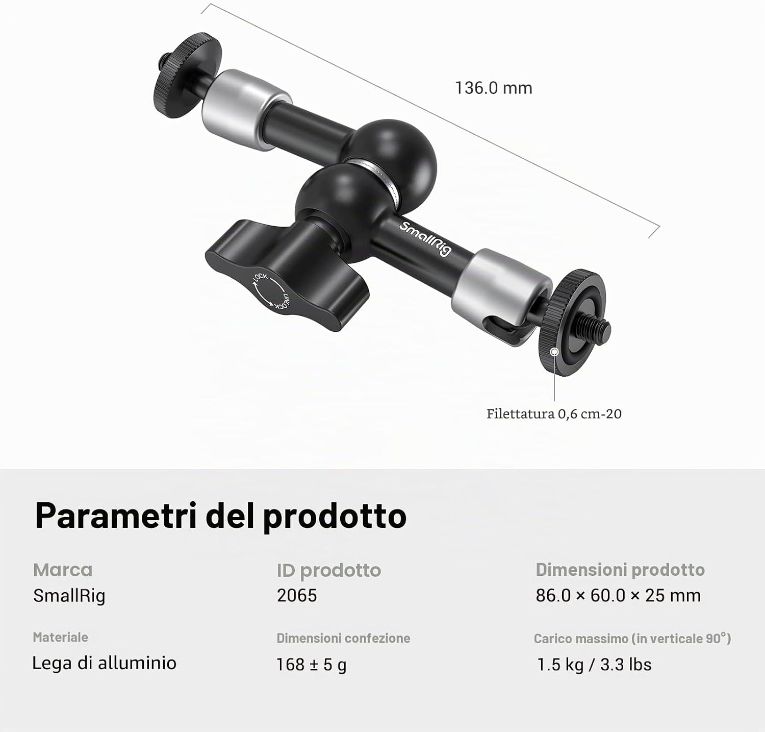 Thumbnail 6 de SMALLRIG Magic Arm 2065 14 cm 1,5 kg