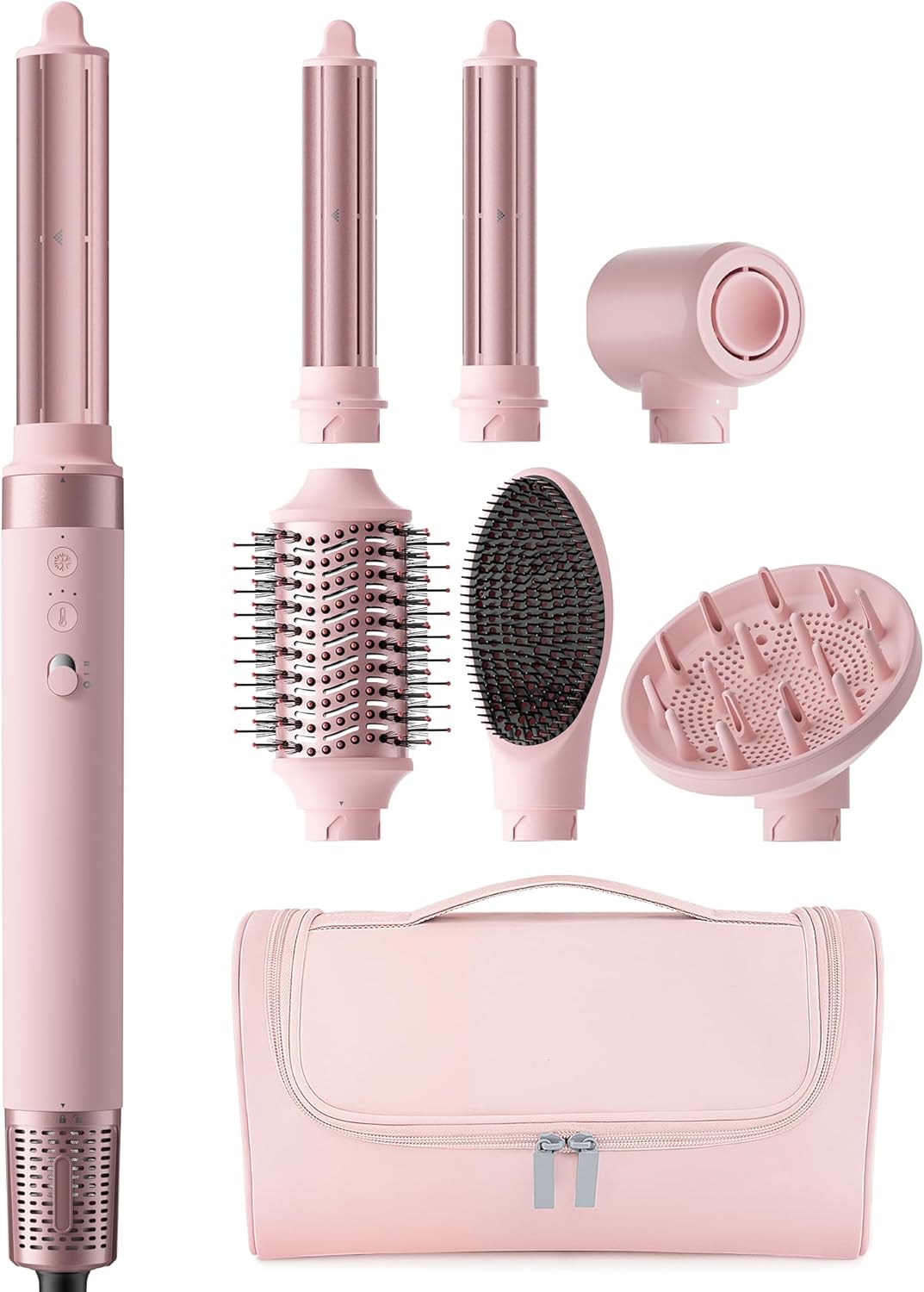 Detalle de MESCOMB 6-in-1 Airstyler mit Diffusor – Komplettes Styling-System für Locken, Glätten und Volumen