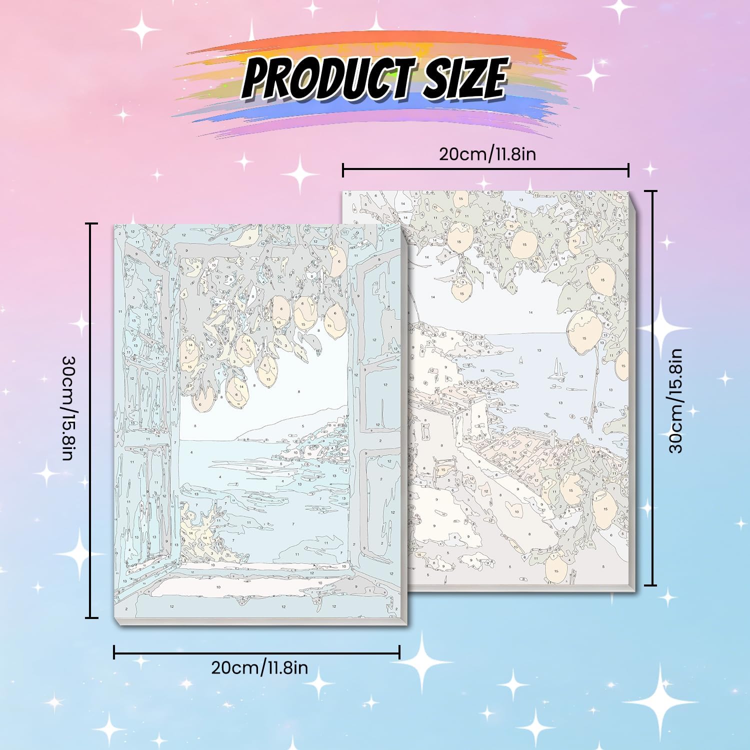 Thumbnail 4 de Yveszomi 2 Pack Paint by Numbers for Adults with Frame: Lemons