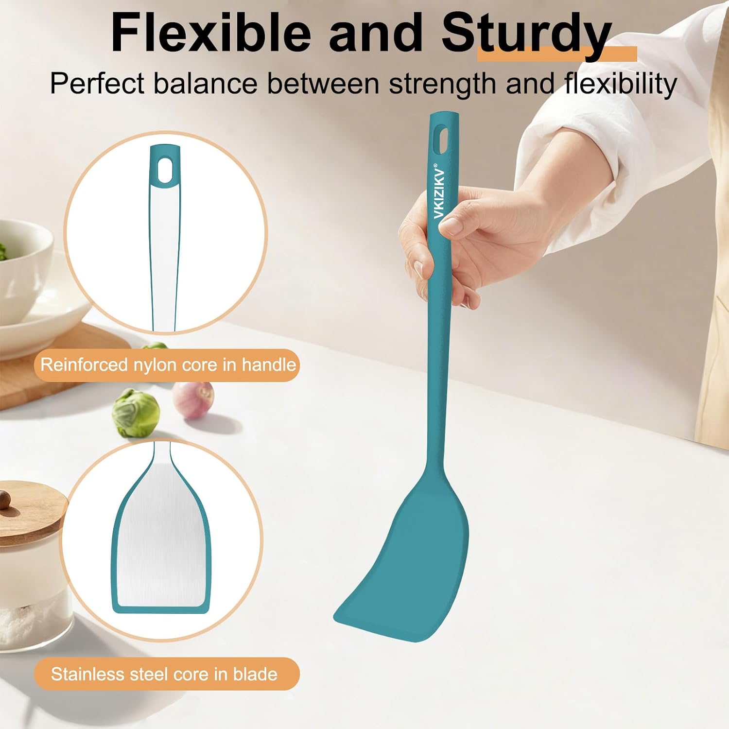 Detalle 1 de VKIZIKV Silicone Spatula Turner Set, 4-Piece