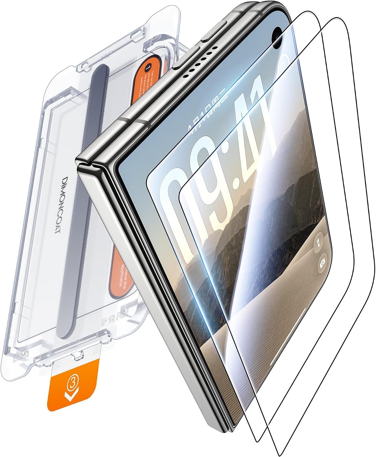 Detalle de DIMONCOAT DM-QZDHD-83 Tempered Glass Screen Protectors for iPhone Duo, 2-Pack