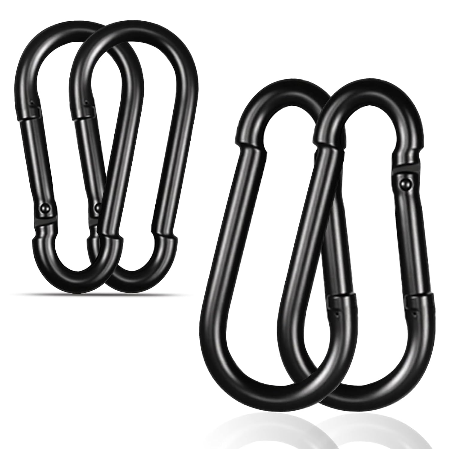 Detalle de High-PQ M10 Spring Snap Hooks, 4-Inch Black Carbon Steel, 4-Pack