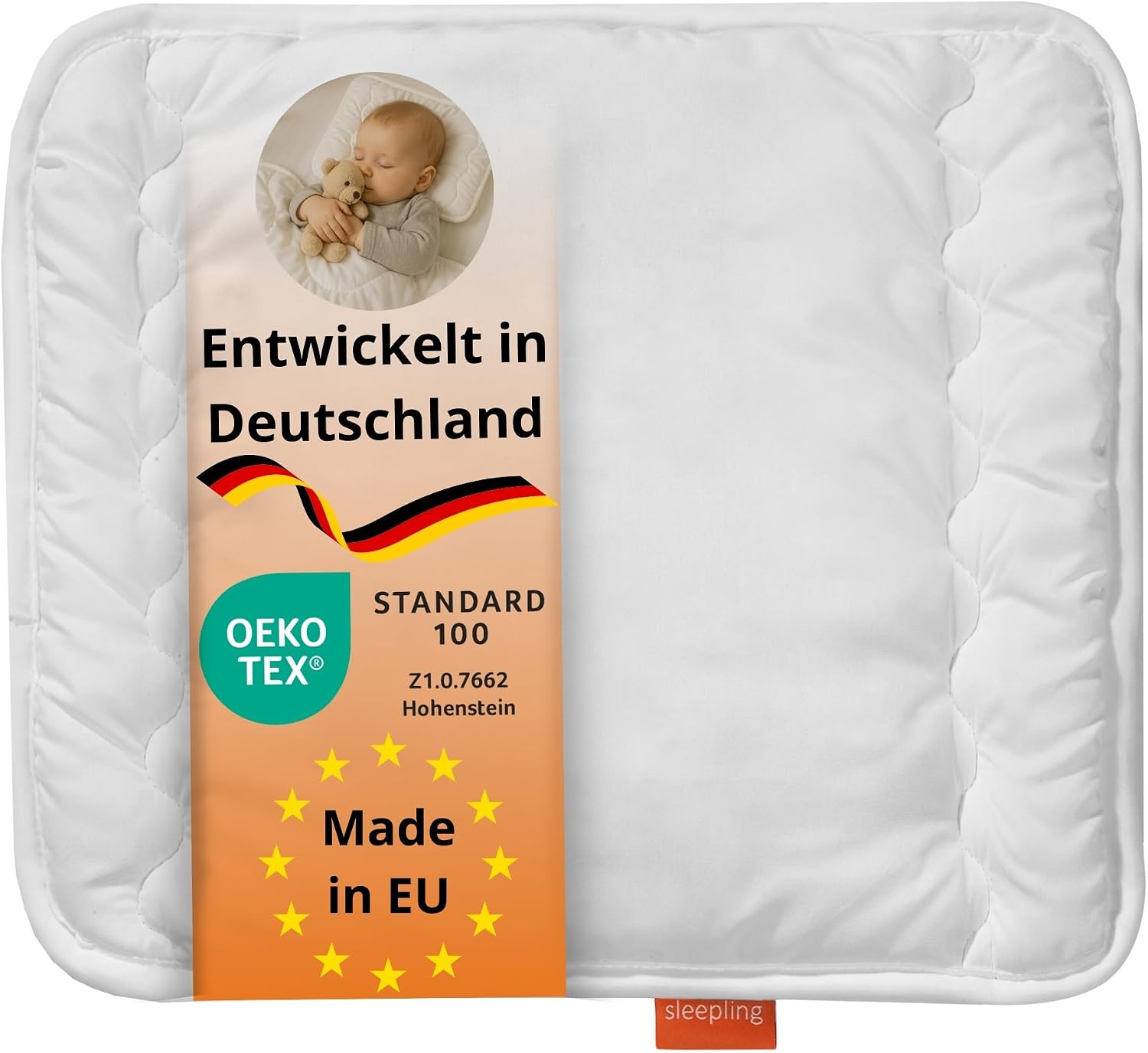 Detalle de sleepling flaches Kopfkissen Babys & Kinder 35x40 cm – atmungsaktives, waschbares Kleinkind-Kopfkissen
