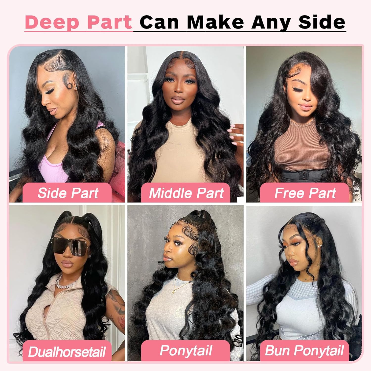 Thumbnail 2 de 13x6 Body Wave Lace Front Wig (Human Hair) 12A, 250% Density, 30 Inch HD Lace Frontal, Glueless
